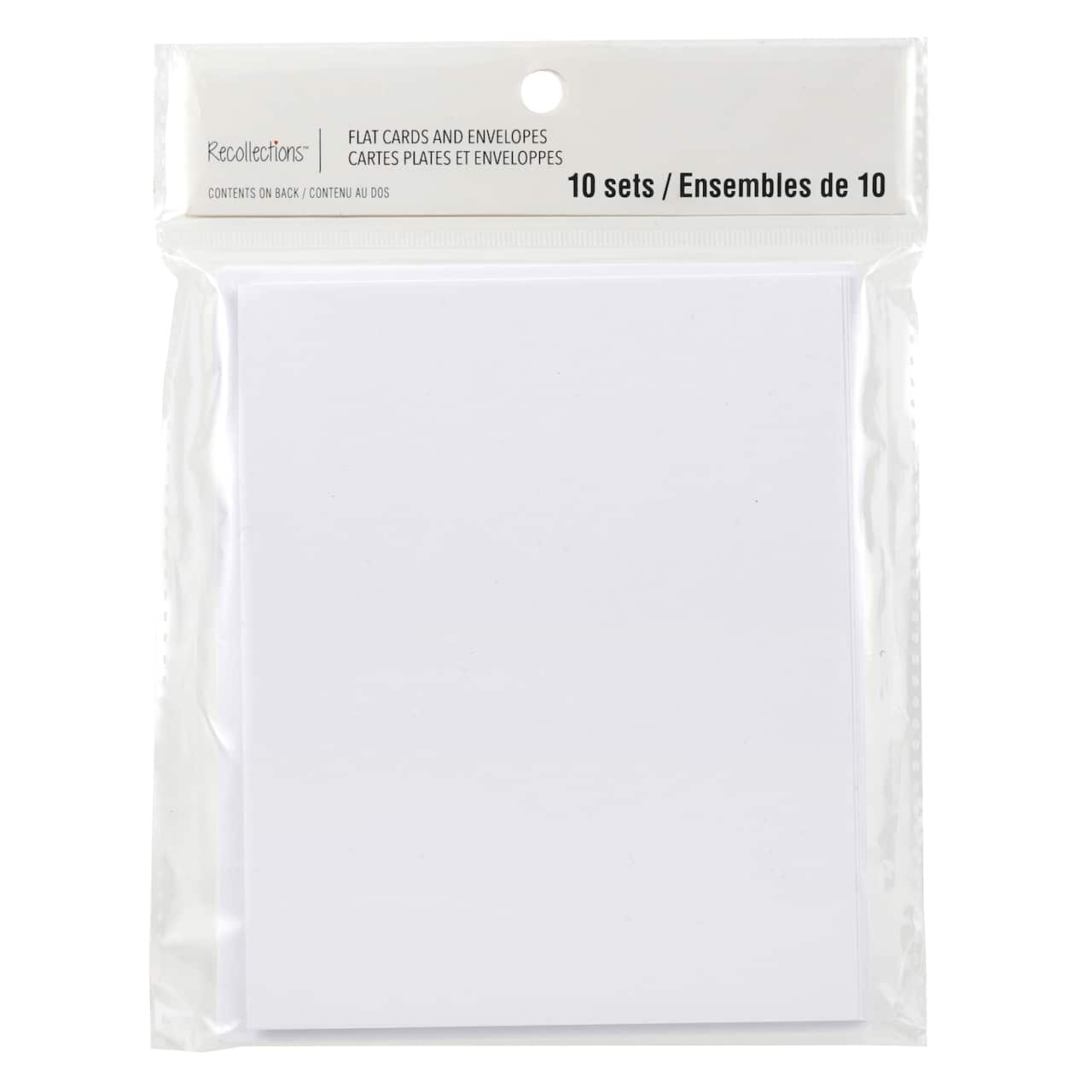 10 Sets of White Flat Cards & Envelopes by Recollections™, 4.25" x 5.5"